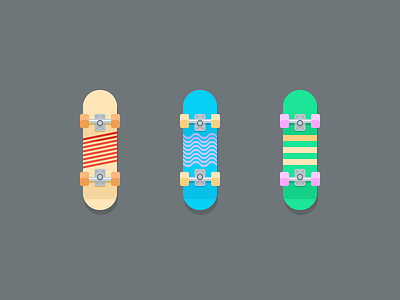 Skateboard Options board deck icons illustration skate skateboard