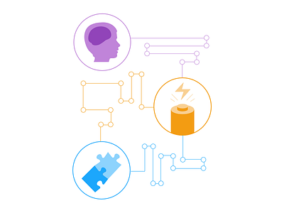 Making Connections blue connections design flat icons illustration line art orange purple