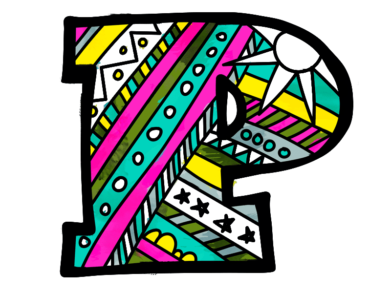 P Animation animation color doodle hand lettering illustration p typography