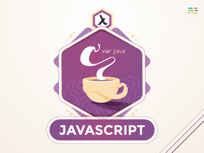 Javascript Badge for Lambda badge badges code coding game gamification icon iphone app javascript language level tech