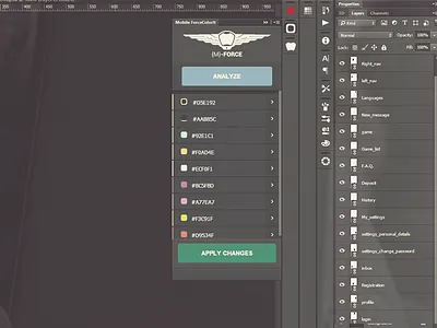 Photoshop extension design colors design development extension panel photoshop ui ux