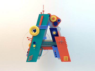 A 3d kids play robot toy type