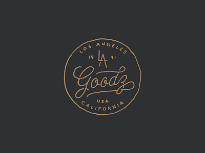 LA Goodz badge branding hand drawn lettering logo typography vintage