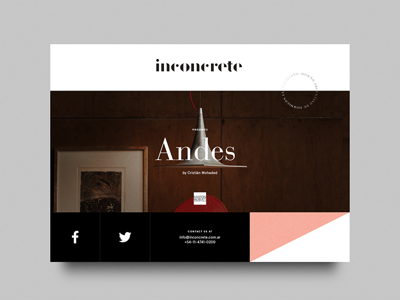 Inconcrete Landing brand digital furniture iphone landing modern modules page responsive site ui web