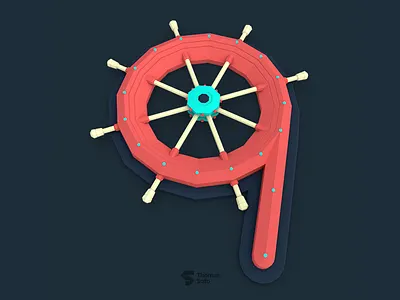 9 for Nine 36daysoftype 3d 9 lowpoly nine render type