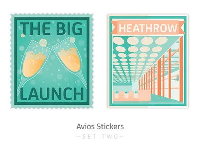 Avios Stickers Set 2 app illustration stickers suitcase travel