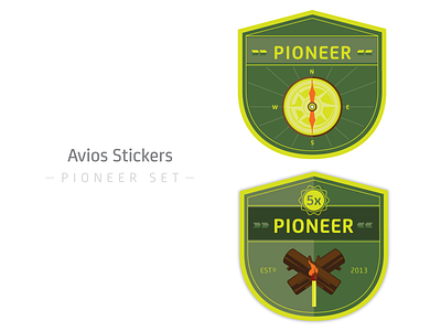 Avios Stickers Pioneer Set app illustration stickers suitcase travel