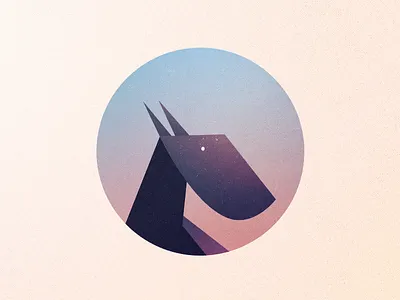 Sundown animal avatar character circle gradient illustration minimal shape texture villain