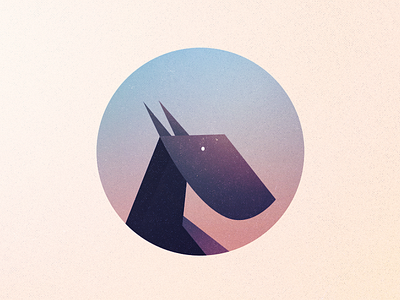Sundown animal avatar character circle gradient illustration minimal shape texture villain