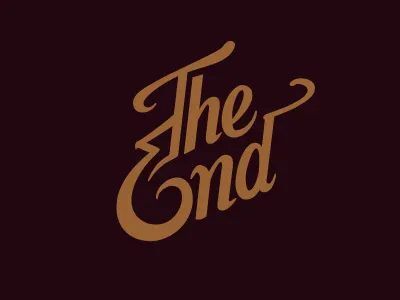 The End doodle hand drawn lettering script typography