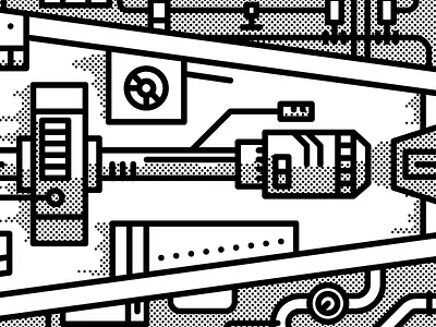 Cannon cannon line raster spaceship