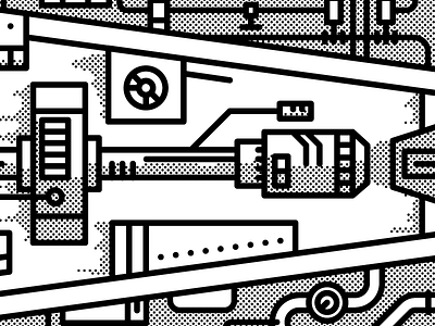 Cannon cannon line raster spaceship