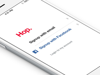 Hop Home app design facebook home ios ios8 login mobile signup splash ui ux