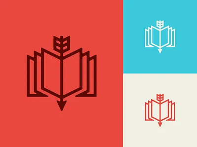 Archery Press archery book bow arrow line art logo mark open book press publishing