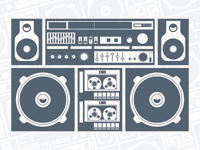 BeatBox BoomBox beatbox boombox bureau cotton illustration logo logomark music old school shirt vector