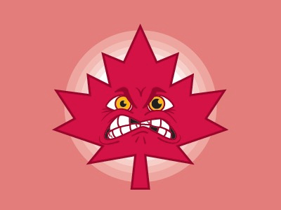 Angry Maple Leaf illustration