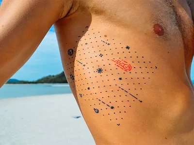Minimal Space Tattoo comet grid ink minimal simple space star stars tattoo