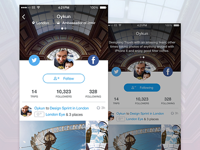 Tripstr V2 Profile feed follow ios iphone mobile photography profile tripstr