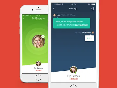 Sending emergency-messages attack chat conversation doctor emergency health messages migraine