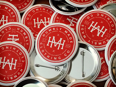 New Buttons badge buttons circle clothing crest hm letters north carolina raleigh red