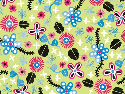 Painted Flowers floral gouache illustration pattern