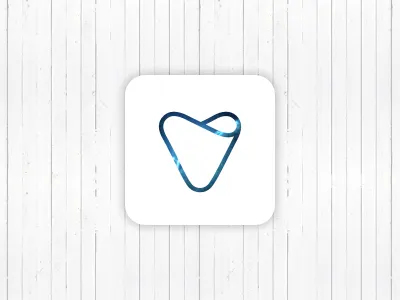 Vendus App Icon app application blue branding design icon ios iphone logo mobile white wood