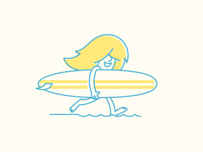 Surf icon hairstyle icon run surf waves