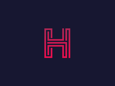 H blue font gradient h icon logo logotype red