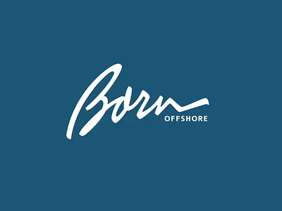 Born born calligraphy fishing lettering logo typography