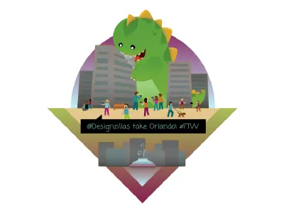 Fan art city designzillas fountain lake eola large illustration monster people