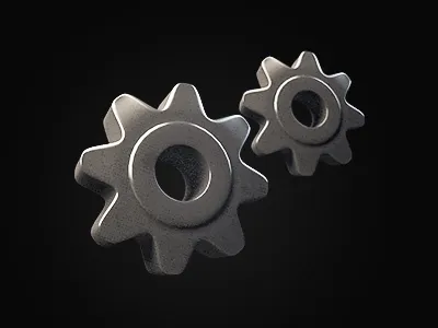 Cogs 3d cogs metal settings
