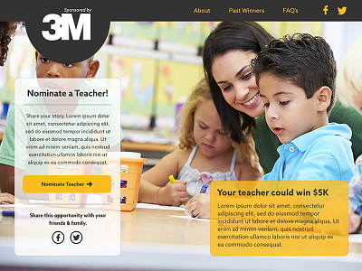 Teacher Nomination contest fatwin landing page web