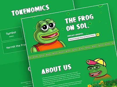 MEME COIN design frog frog on sol landing page landingpage meme coin meme coin landing page meme coin web design meme coin website design memecoin webdesign memecoinlanding page web design webdesign website website design