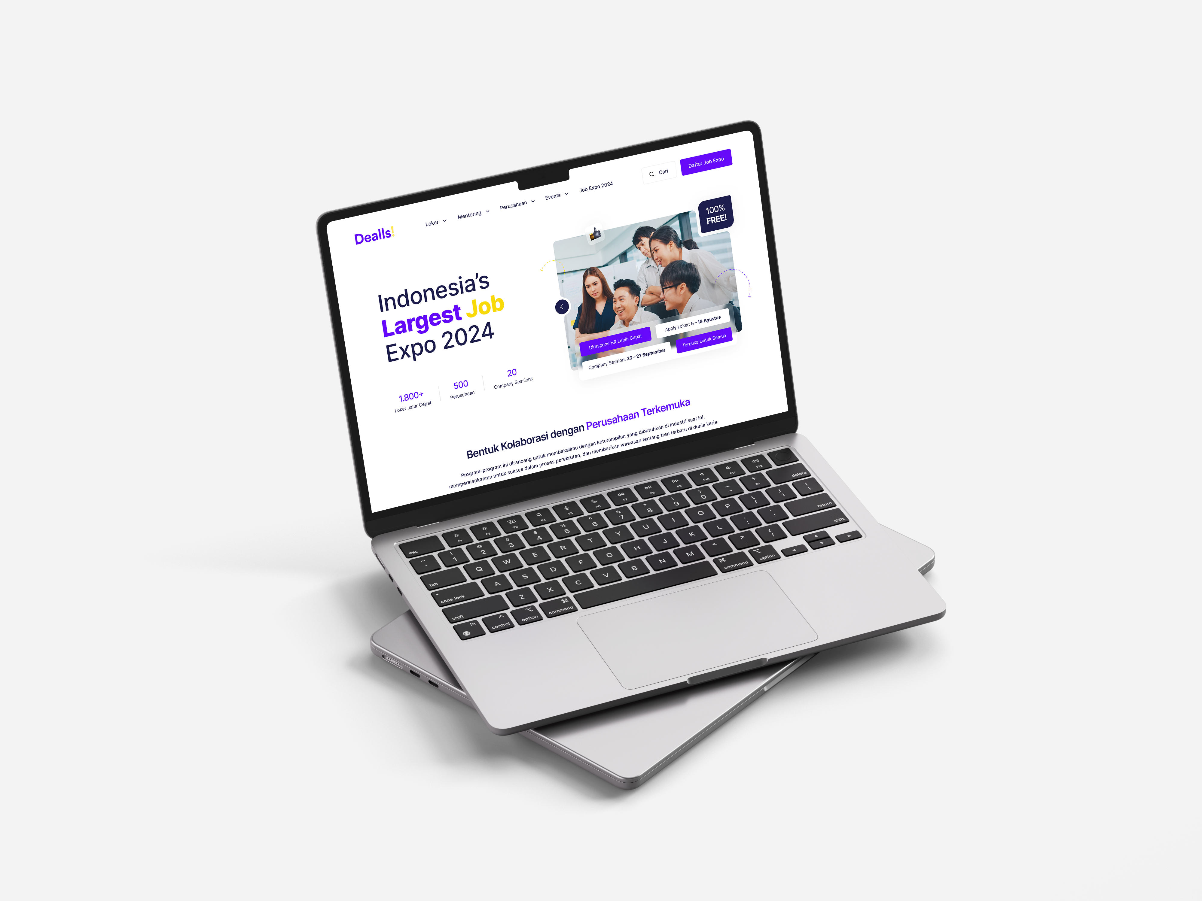 Dealls Job Expo Page hero section job portal mentoring ui ui design uiux uiux design user interface user interface design web design web page website