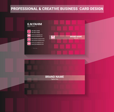 Professional & Creative Business Card Design brochure business card card flyer id card illustrator logo photoshop poster t shirt design