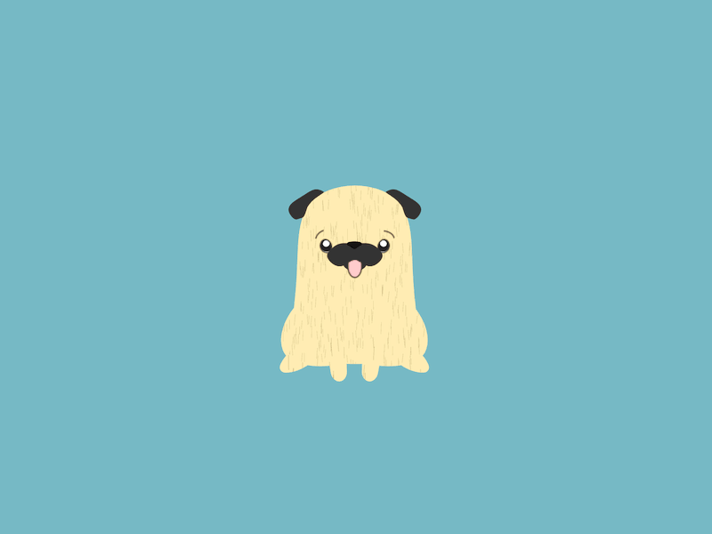 Gus the Pug c4d cinema 4d dog flat design line art mograph pug sketch and toon