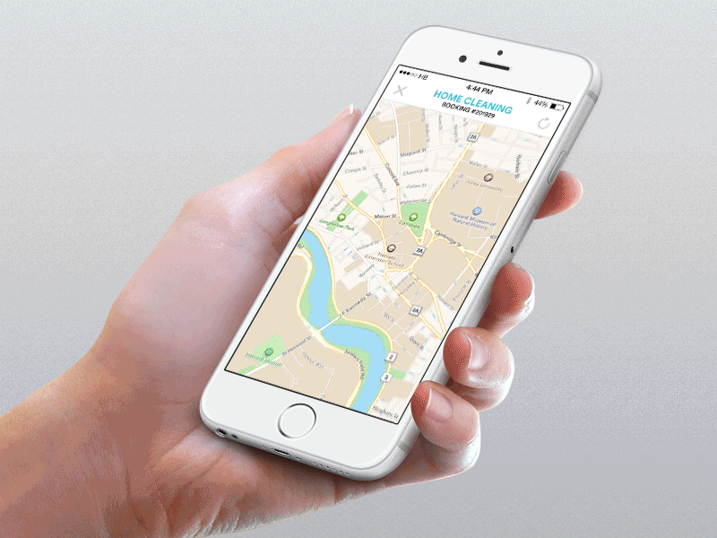 Handy RealTime app handy ios ios8 iphone location mobile mockup progress time