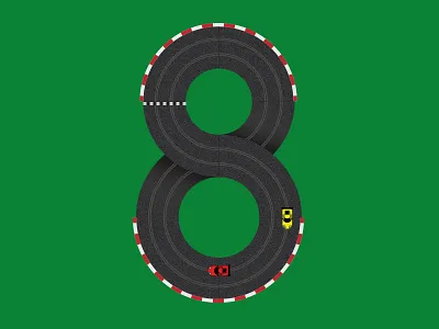Figure of 8 8 illustration nostalgia scalextric type vector