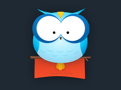 Huixiaoke blue illustration kaikeba mascot owl uniquedu