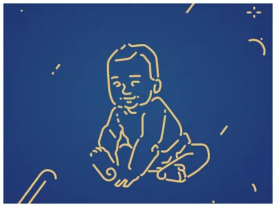 baby 2d baby child linear lineart
