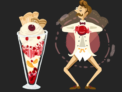 Day 36: knickerbocker glory boxer dapper dessert food food illustration ice cream knickerbocker glory monocle sundae underwear vintage