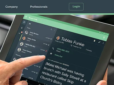 WIP CaptionCall.com caption call ipad material design nexus tablet website