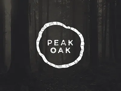 Peak Oak black and white branding logo nature oak vintage wood