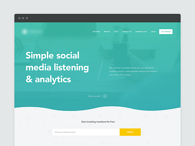 Landing Page Web analytics design green landing media minimal page social waves web white