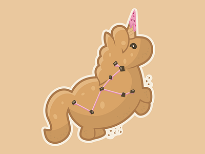 Unicorns feed on cookies! Don’t let them starve! cookie ebdots eight black dots fluffy pink unicorn