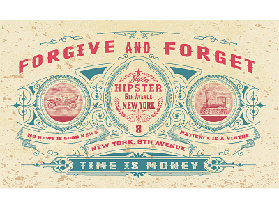 Retro card banner baroque card frames hipster label retro ribbon train car transport vintage