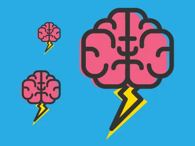 Brainstorming brain brainstorming mad storm tunder vector