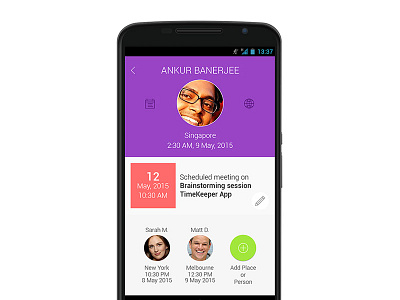 Team Time android app material design meeting mobile ui scheduler ux