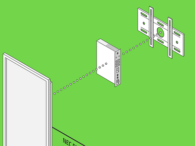 Hardware Continued blowout blueprint digital signage hardware isometric vector wireframe