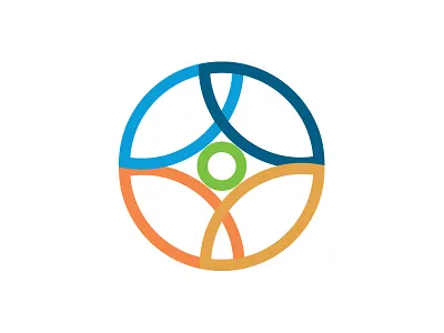 Human Capital Logo blue circle green line logo mark orange